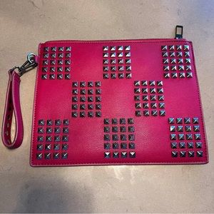 Zara studded red faux leather bag.